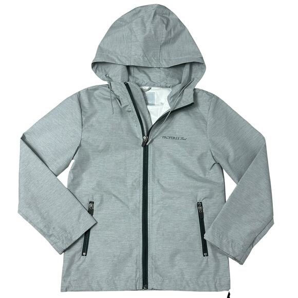 PROPERLY TIED Boys Canopy Rain Jacket in Grey Mist 7 - Picture 1 of 6